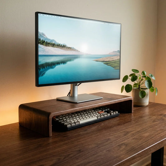 ZenTone Rise Monitor Stand Hero (Natural Aesthetic)